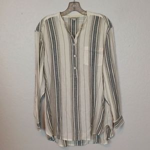 Lucky Brand Henley Tunic Top Size M